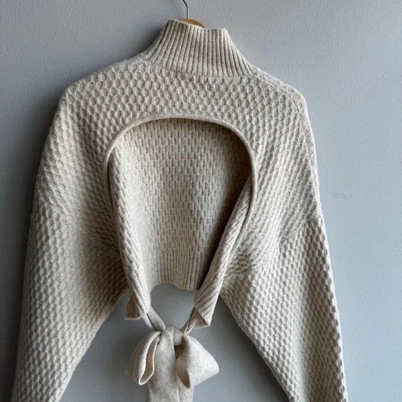 Zara Open Back Knit Mock Neck Sweater - Picture 6 of 7
